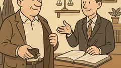 Witz: Ein Mandant steht an der Garderobe