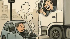 Witz: Im Kleinwagen kocht das Kühlerwasser