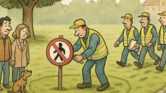 Witz: Wie landen „Betreten verboten“ mitten im Rasen?